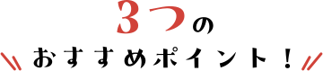 3つのおすすめポイント!