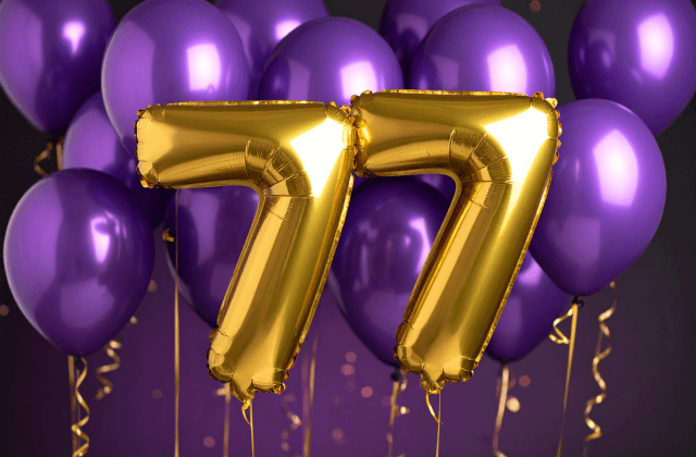 風船で表現した77歳のお祝い
