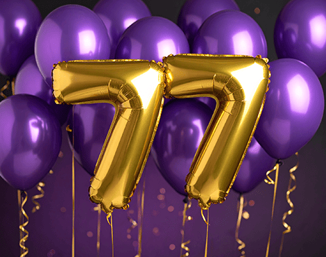 77歳のお祝いイメージ